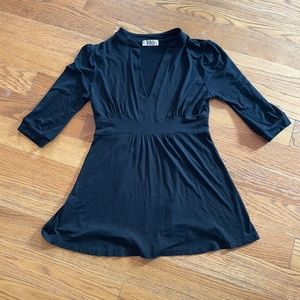 Women's V-neck Black Tunic